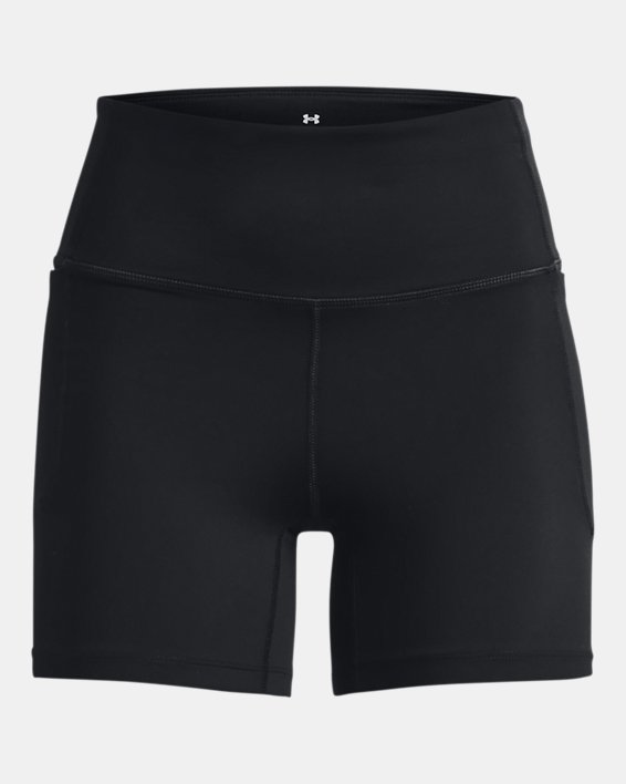 Women's UA Meridian Middy Shorts, Black, pdpMainDesktop image number 4